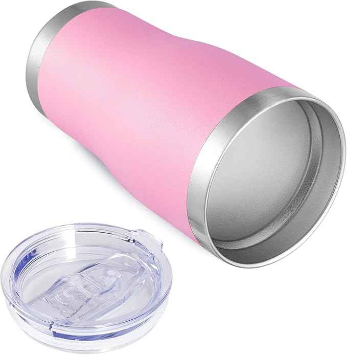 VEGOND 20oz Tumbler Stainless Steel Tumbler Cup with Lid And Straw Vacuum Insulated Double Wall Travel Coffee Mug(Pink 12 Pack)