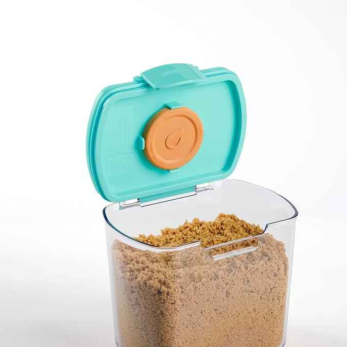 Progressive ProKeeper Baker's Airtight Kitchen Storage Canister Container Set for Flour, Sugar & More, Keeps Ingredients Fresh, with Accessories (Turquoise, 6- Piece)