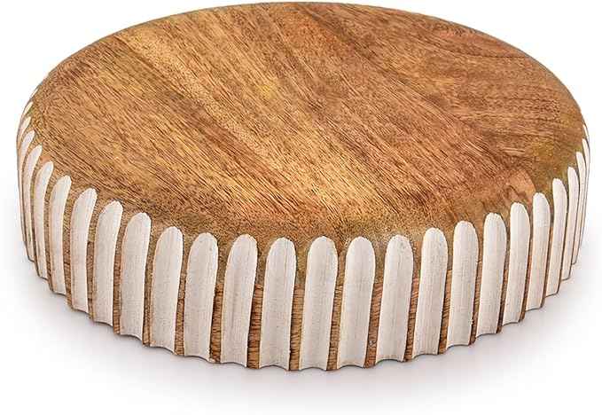 Kimona Fruit Bowls Wood Fruit Bowl or Decorative Bowl for Table Décor for Kitchen Counter or Farmhouse Christmas Centerpiece (10" X 10" X 2.5")