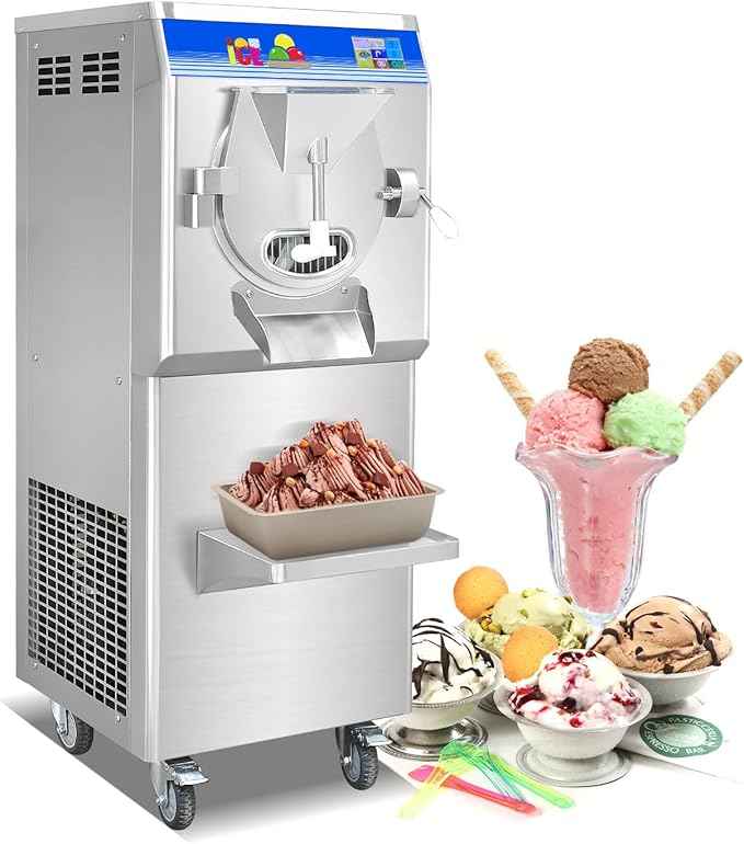 Kolice Commercial Gelato Hard ice Cream Machine, ETL Certificate Italian Ice Maker with Strong Stainless Steel Door-12-15 Gal/Hr - Batch Freezer Restaurant Equipment