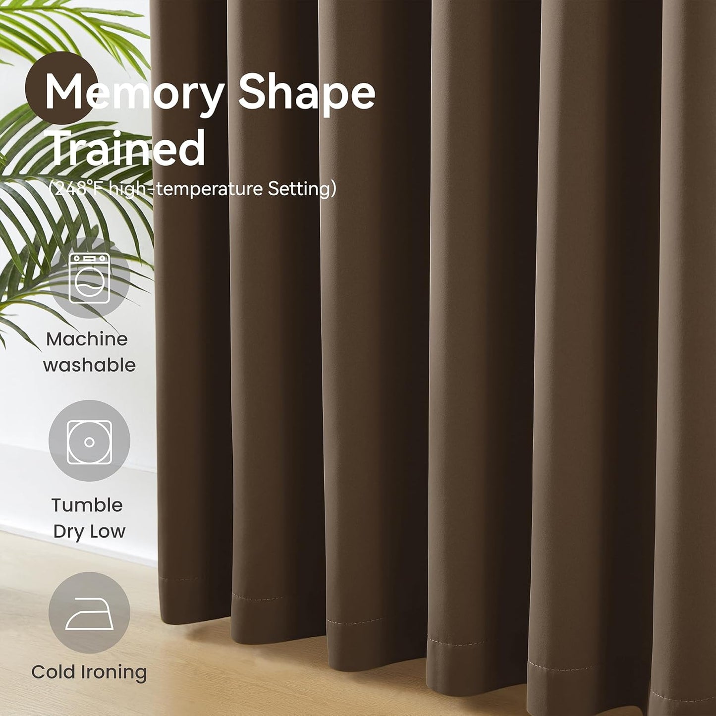 KangBang Dark Brown Pinch Pleated Drapes 102-inch Long Curtains with Hooks, Room Darkening Black Out Thermal Insulated Window Treatments for Living Room Office,40Wx102L,2 Panels