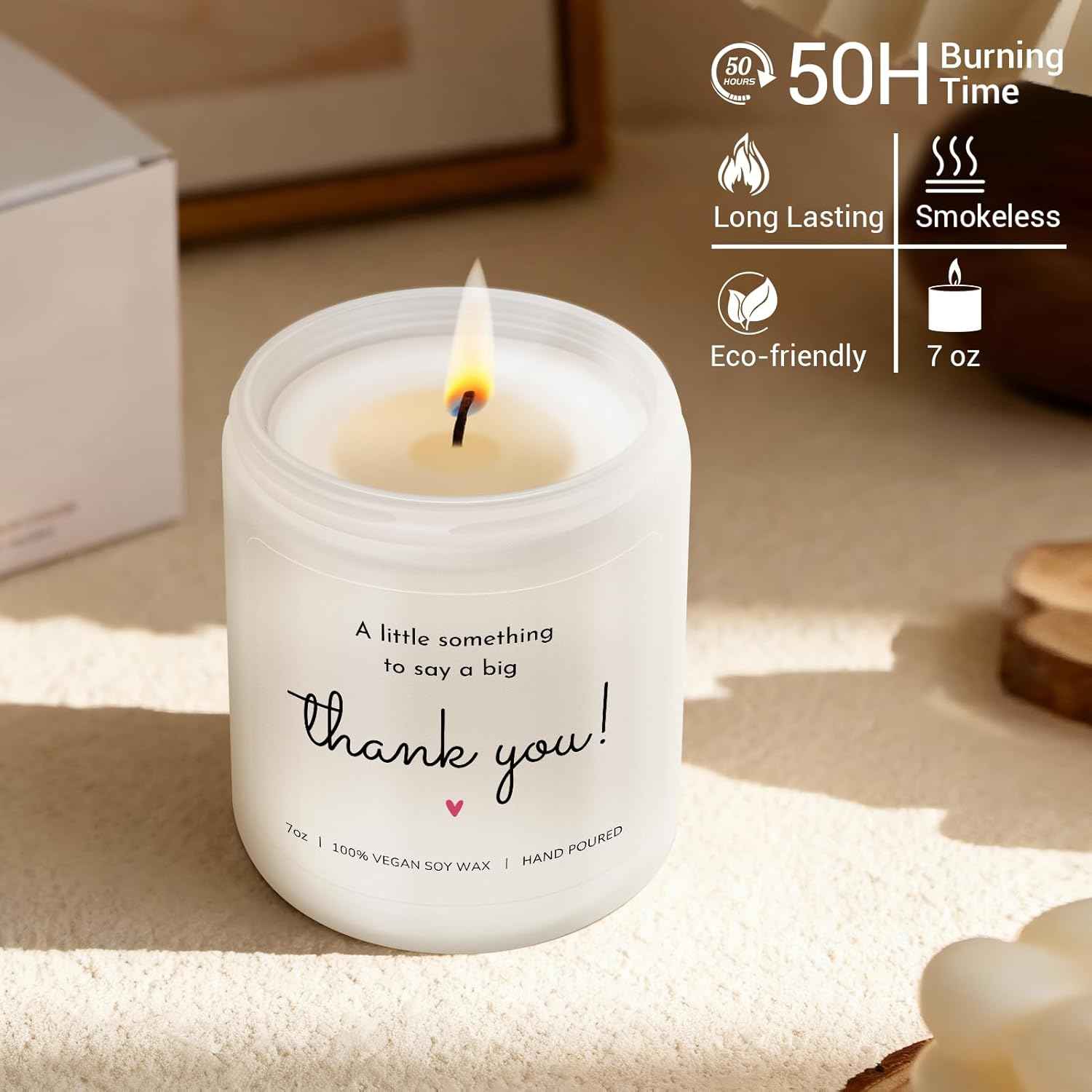 Thank You Gifts for Women, Men - Appreciation Gifts for Women, Thank You Candle, Hostess, Birthday Gift, Teacher, Coworkers, Friend, Nurse, Boss - Lavender Scented Candle