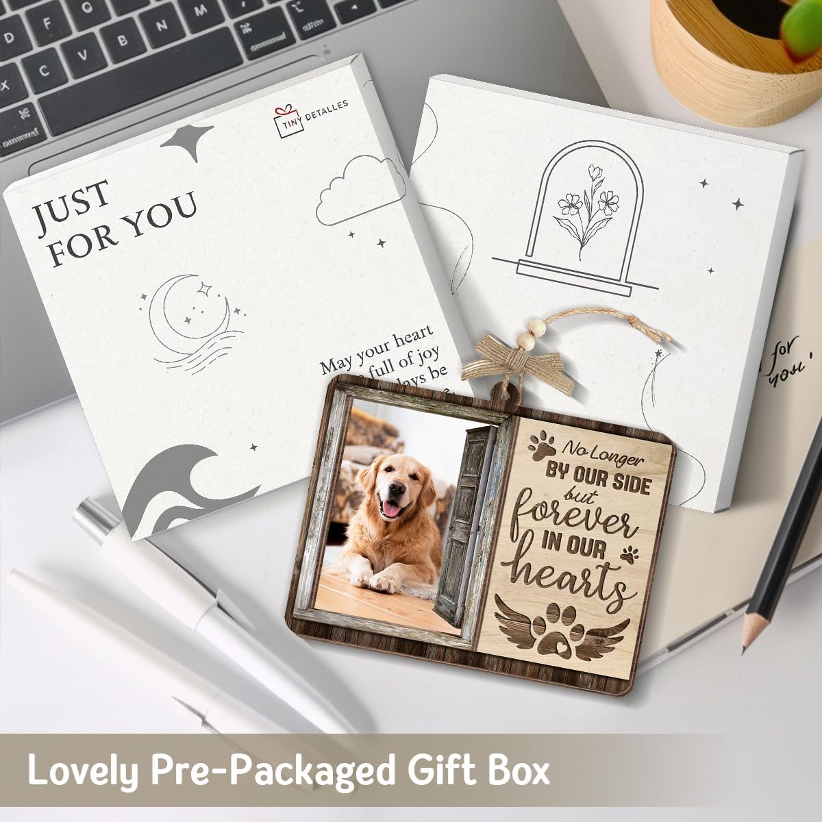 Dog Photo Frame Memorial Ornaments, Personalized Ornaments for Pet Loss Sympathy Gift, Memorial Picture Frame Ornament for Hanging Decor, Loss of Dog Customized Gifts