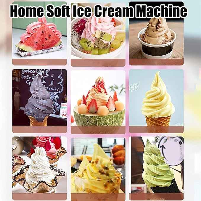 Soft Ice Cream Machine, 1 Liter Automatic Mini Fruit Soft-Serve Maker for Home, Bar, Cafe - Household Small Ice Cream Appliance