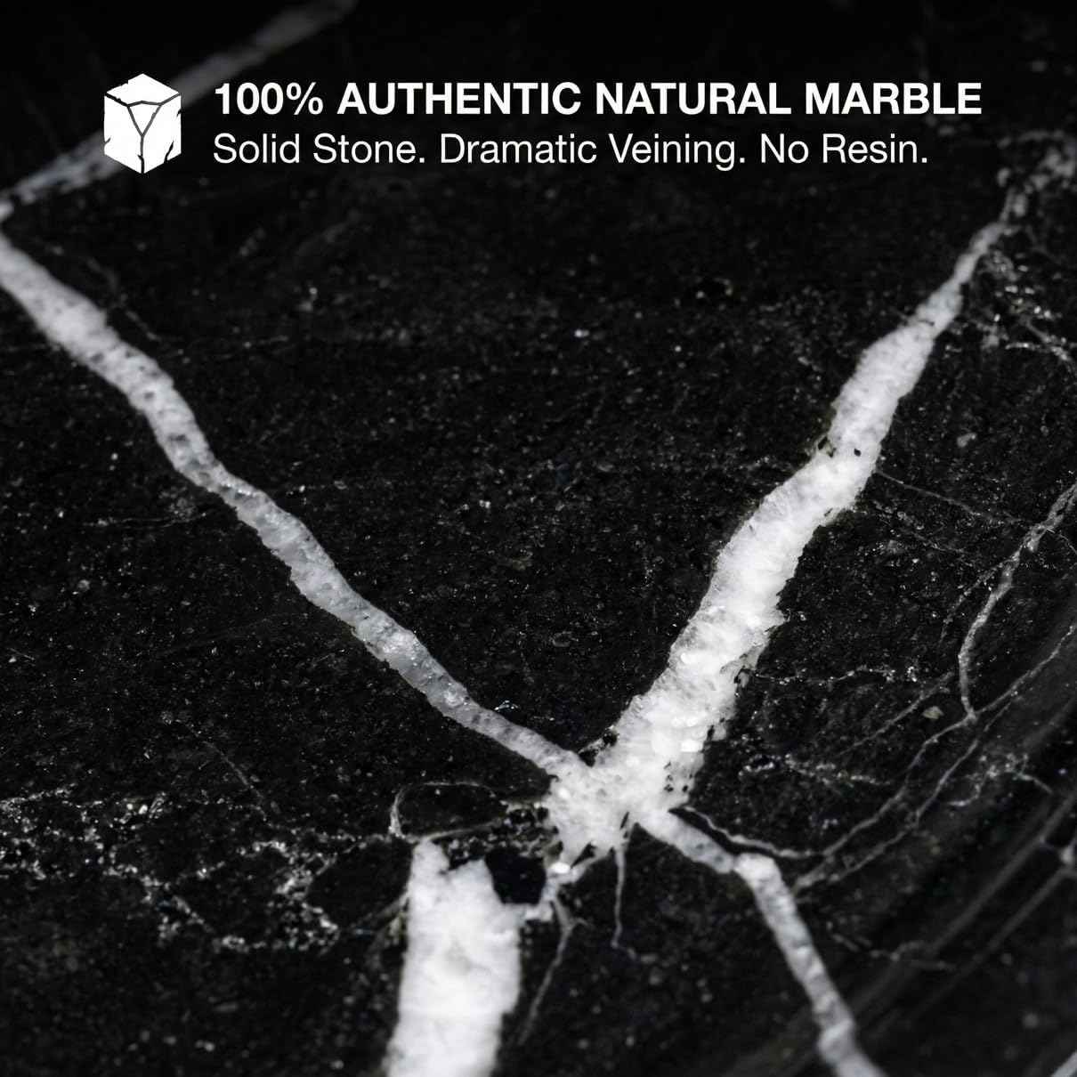 Black Marble Vanity Tray - 100% Natural Stone Bathroom Countertop Organizer for Perfume & Jewelry, 10" Heavy Rectangular Decorative Plate for Toilet Tank & Kitchen Sink, Polished & Non-Slip
