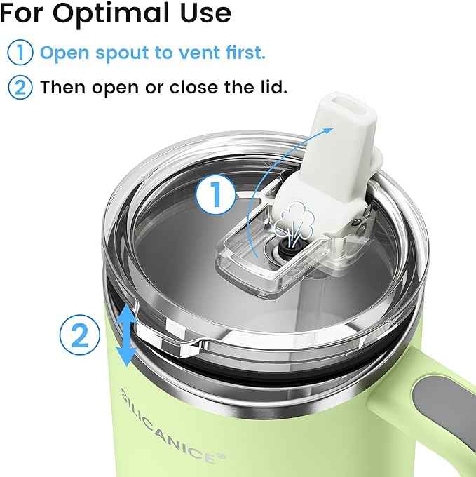 For Travel & Gym – Never Drink from a Moldy Lid Again: 40oz Hygienic Tumbler, 100% Leakproof Lid & Removable Foldable Spout. Reinforced Base, Fits Cup Holders - Key Lime