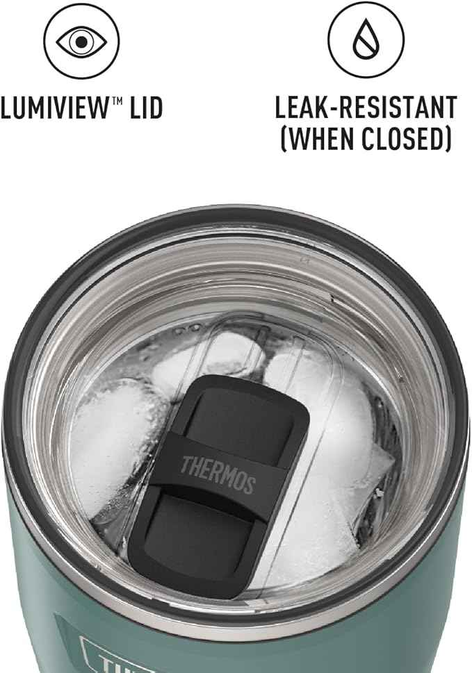 THERMOS ICON SERIES, Stainless Steel Cold Tumbler with Slide Lock, 24 Ounce, Spruce