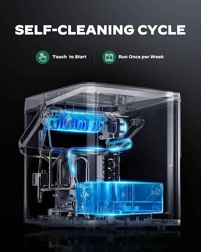 Silonn Countertop Ice Maker with Expanding Ice Basket, 9 Cubes in 6 Mins, 2.5L Ice Basket, Self-Cleaning Ice Maker with LED Touch Control, 2 Bullet Ice Sizes for Home, Kitchen, Office