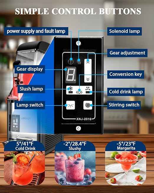 12L Slushie Machine Commercial, Single Tank Commercial Margarita Machine, 110V Stainless Steel Large Margarita Slushy Frozen Drink Machine, Slush Machine for Bars Home Restaurants Cafe Party