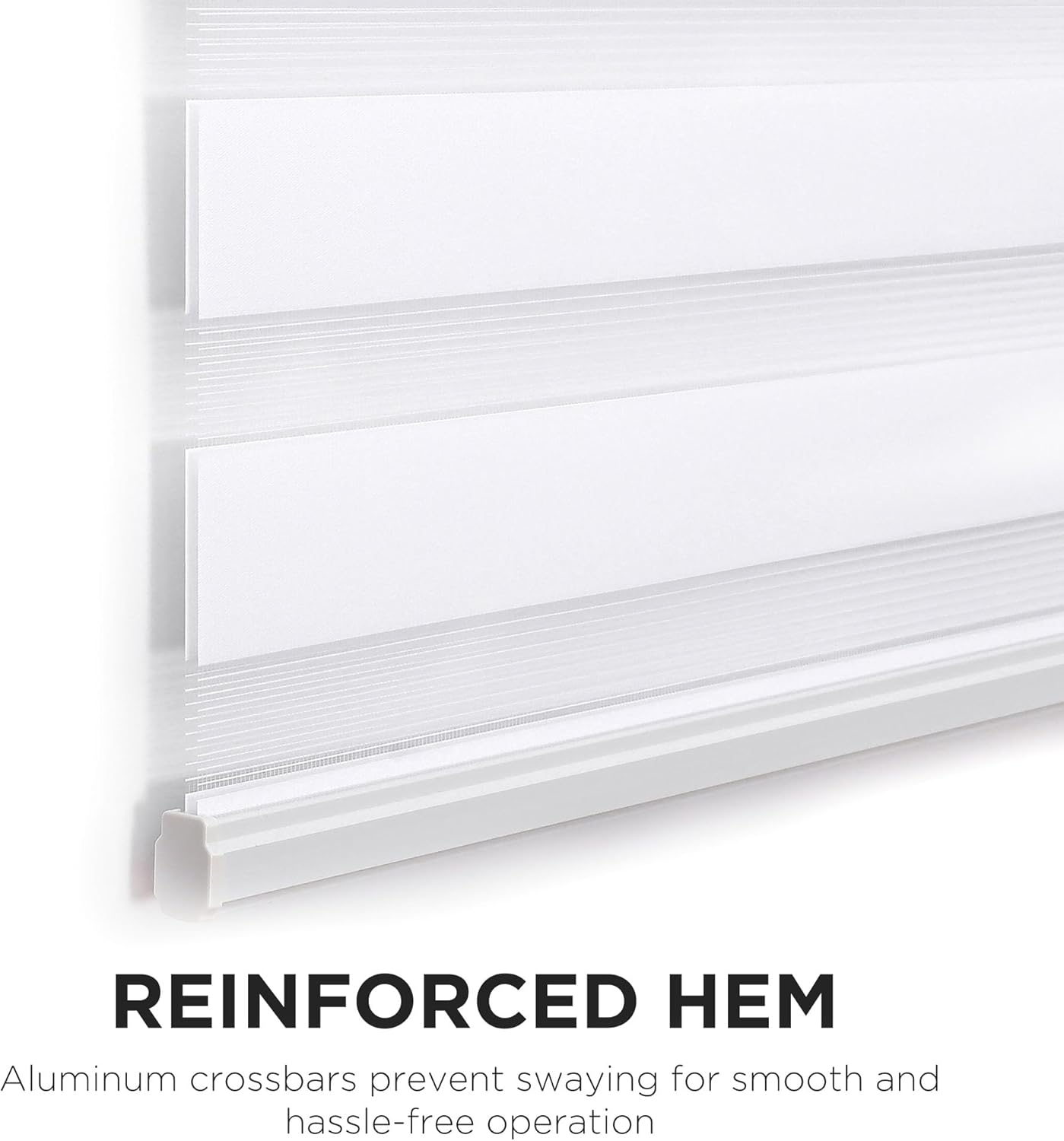Joydeco No Drill Zebra Blinds for Windows, Cordless Day & Night Dual Sheer Roller Shades, Easy Installation, Free-Stop Light Filtering Privacy Blinds for Home(White,34" W x 75" H,2025 Version)