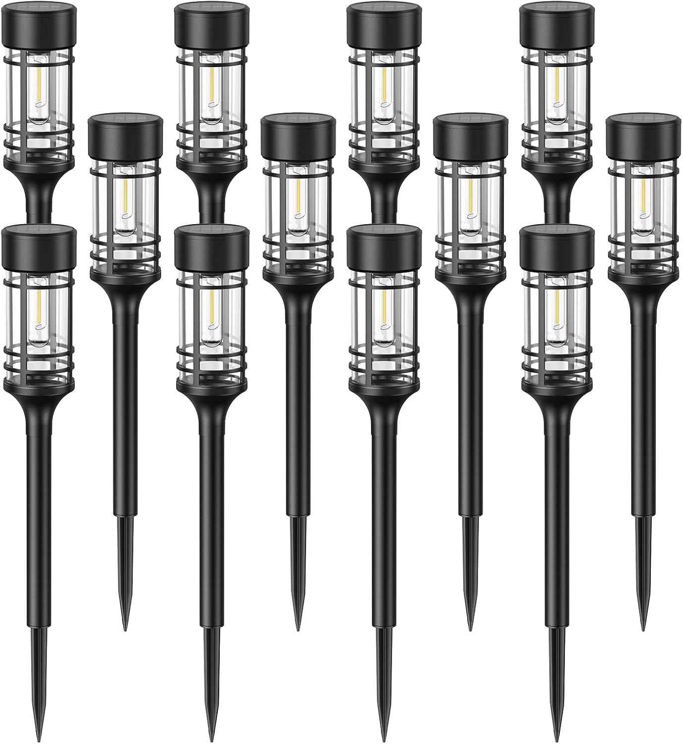 LETMY 12 Pack Solar Pathway Lights Outdoor, Solar Lights Outdoor Waterproof IP65, Bright Solar Garden Lights Outdoor, Auto On/Off Outdoor Solar Lights for Yard Walkway Driveway Landscape Garden Decor