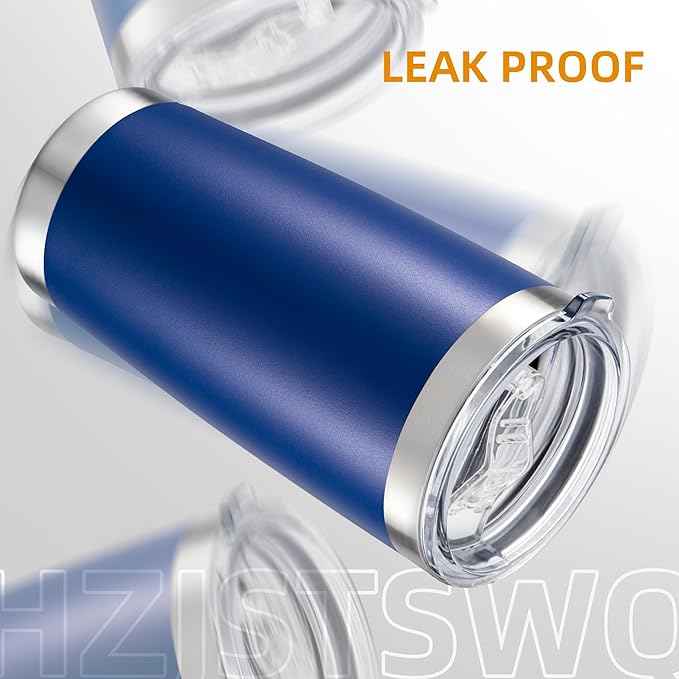 20 oz Tumbler with Lid Stainless Steel Insulated Tumblers Double Wall Vacuum Coffee Mug Powder Coated Tumbler Cups for Cold and Hot Drinks, Blue, 1 pack