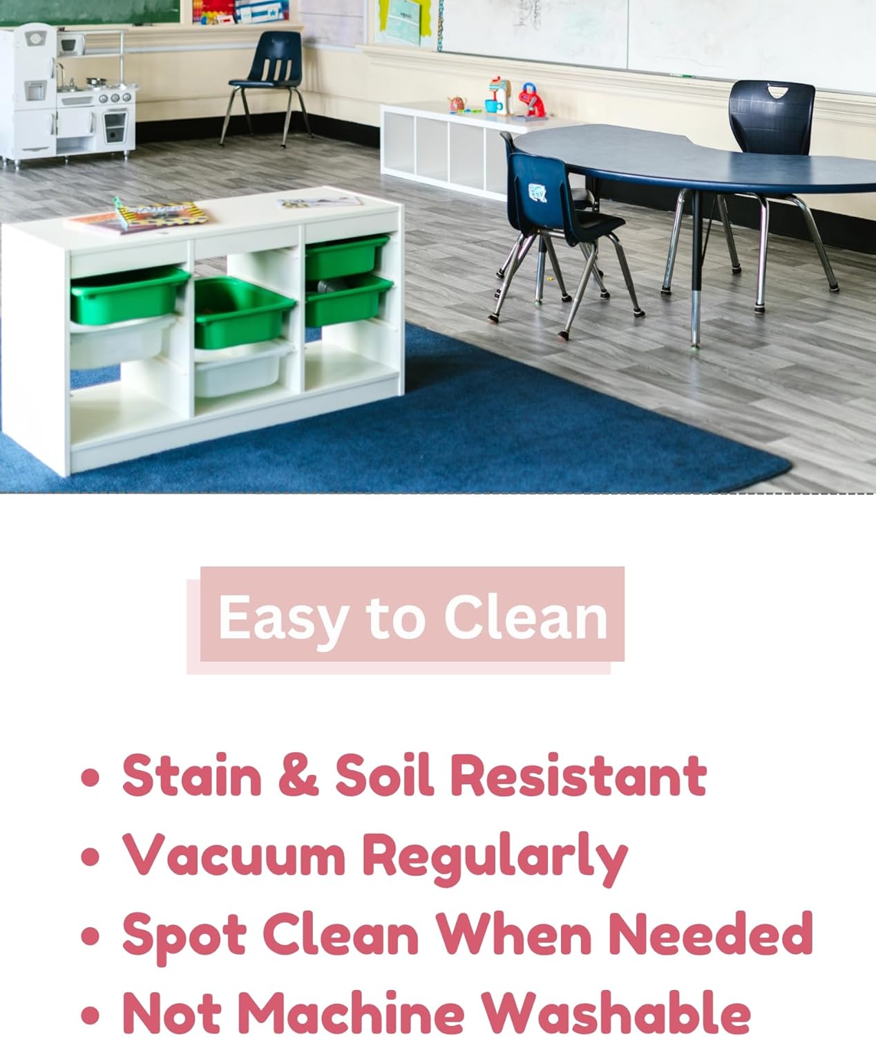 KOECKRITZ Soft and Colorful Kids Classroom Area Rugs (Passes Flammability Pill Test) Many Sizes and Bright Colors to Select from (5' x 5', Glamour)