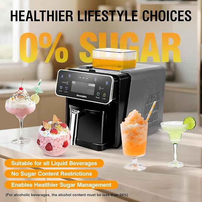 Slushie Machine, 4 IN 1 Shaved lce Machine & Slushie Machine & lce Cream Maker & Frozen Drink Machine, No Sugar Content Requirements, No Ice Needed, Auto-Clean, Perfect for Family, Parties