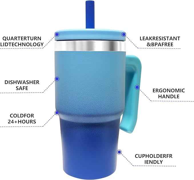 2PCS 20-OZ Insulated Water Bottle,Insulated Stainless Steel Tumbler,Reusable Cold Drink Thermos,BPA-Free, Double-Wall Stainless Steel Water Bottle (Royal Blues, 20, Fluid Ounces)