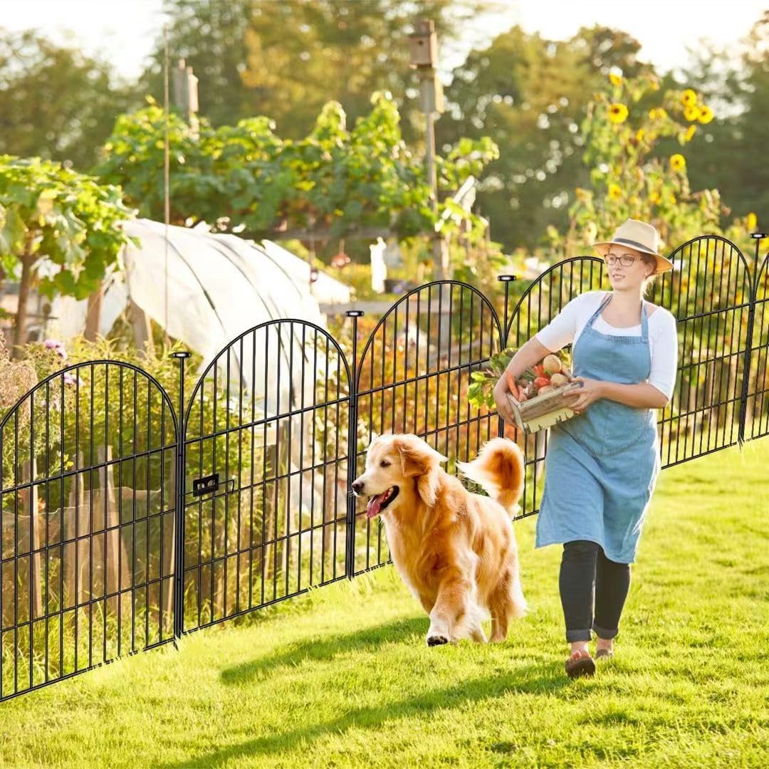 Tall Garden Fence with Gate 40 in(H)x26.2 Ft(L), 12 Panels Dog Fence Outdoor for Yard, No Dig Garden Fence Border,Heavy Duty Metal Temporary Rabbit Dog Fences Animal Barrier for Outdoor Yard