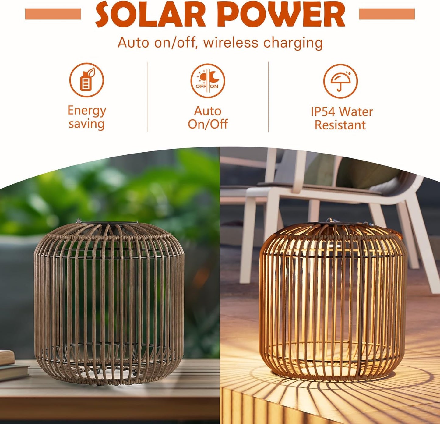 Solar Yard 1-Pack Outdoor Solar Lamp, Water-Resistant Lights for Outside Hanging Lantern Table Lamp Lights Decoration for Garden, Yard, Patio, Porch, Trees, Pathway, Natural