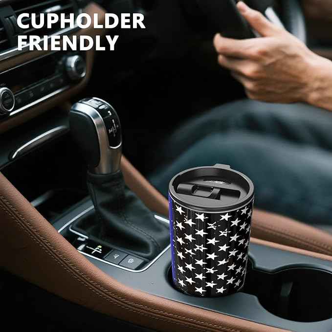 TILUCK 20 oz Insulated Tumbler with BPA-Free Lid, Stainless Steel Vacuum Travel Coffee Mug, Double Wall Coffee Tumbler（20oz，BlackFlag）