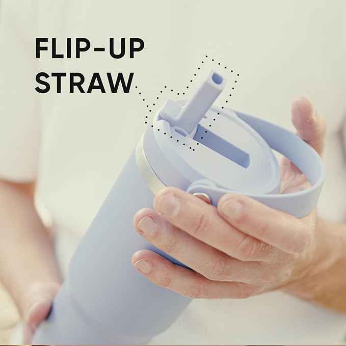 Hydrapeak Nomad 32 oz Tumbler with Handle and Straw Lid, Leakproof, Double Insulated, 32oz Cup Stainless Steel (ST-Latte)