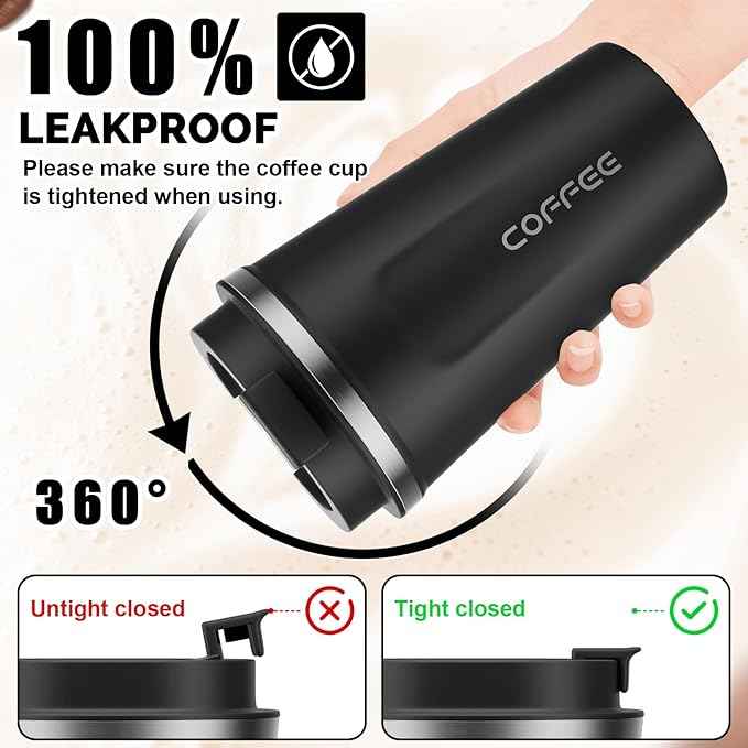 MOMSIV 17oz Travel Mug, Insulated Coffee Cup with Leakproof Lid, Vacuum Stainless Steel Double Walled Reusable Tumbler for Hot and Cold Water Coffee and Tea In Travel and Car