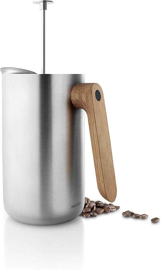 Eva Solo | Nordic Kitchen French Press Coffee Maker 34 oz | Thermo cafetiére Stainless Steel Vacuum Jug with a Oak Wood Handle | Danish Design, Functionality & Quality | Silver