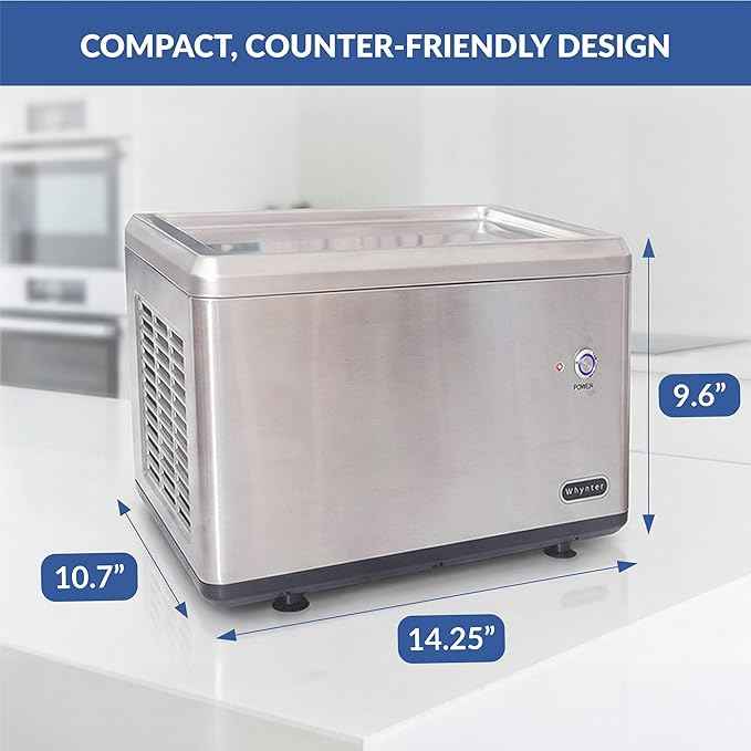 Whynter ICR-300SS 0.5-Quart Stainless Steel Rolled Ice Cream Maker With Compressor