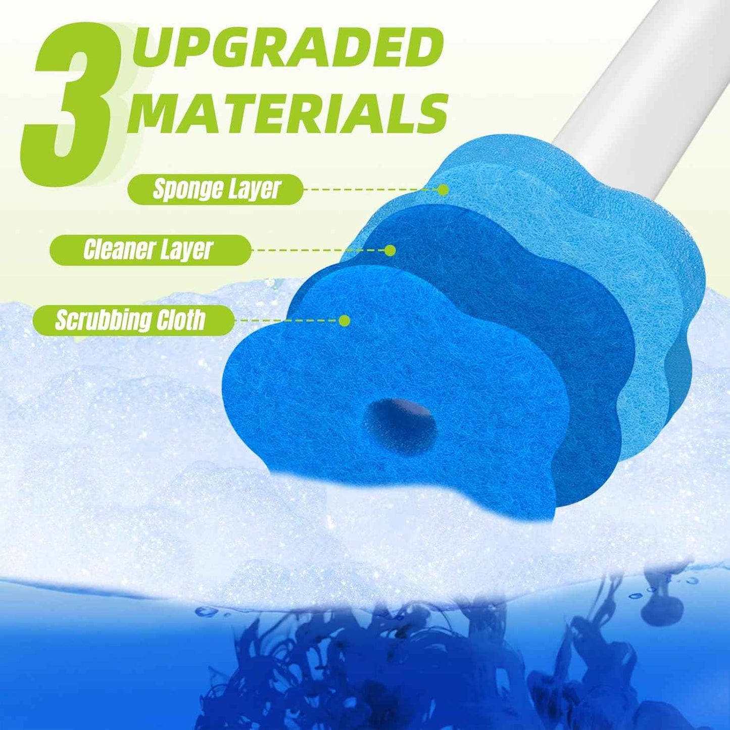 Disposable Toilet Brush and Holder Set, Toilet Wand Refills, Extended Handle with 48 Cleaner Refills, Toilet Brush for Toilet Bowl Cleaners, Bathroom Cleaning