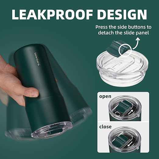 BJPKPK Insulated Tumbler,20oz Stainless Steel Tumbler with lid,Double Wall Travel Coffee Mug Thermal Cup,Keep Drinks Cold and Hot,Dark Green