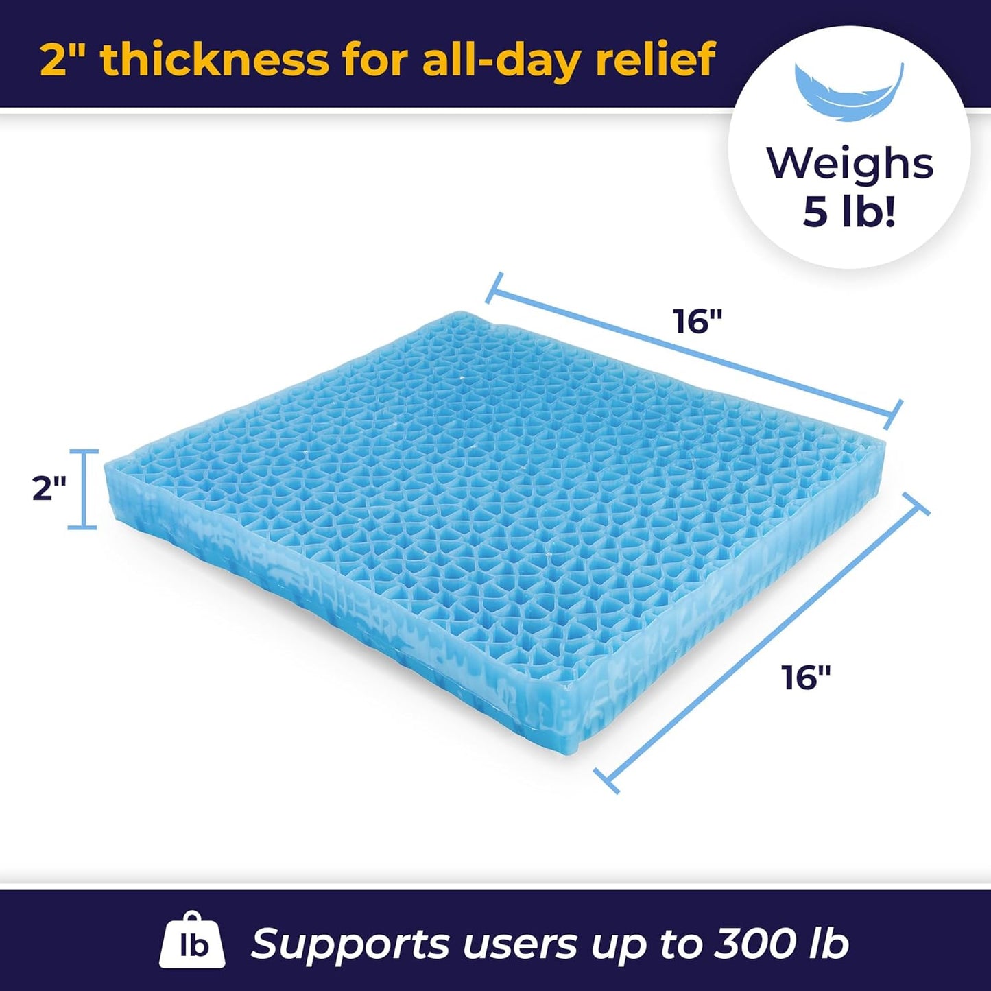 Drive Medical DualEase Gel Seat Chair Cushion for Wheelchair, Office Chairs & More, 16 Inch 2-Sided Pressure Relieving Cushion with Cooling Airflow, Machine Washable Cover, 2-Year Warranty