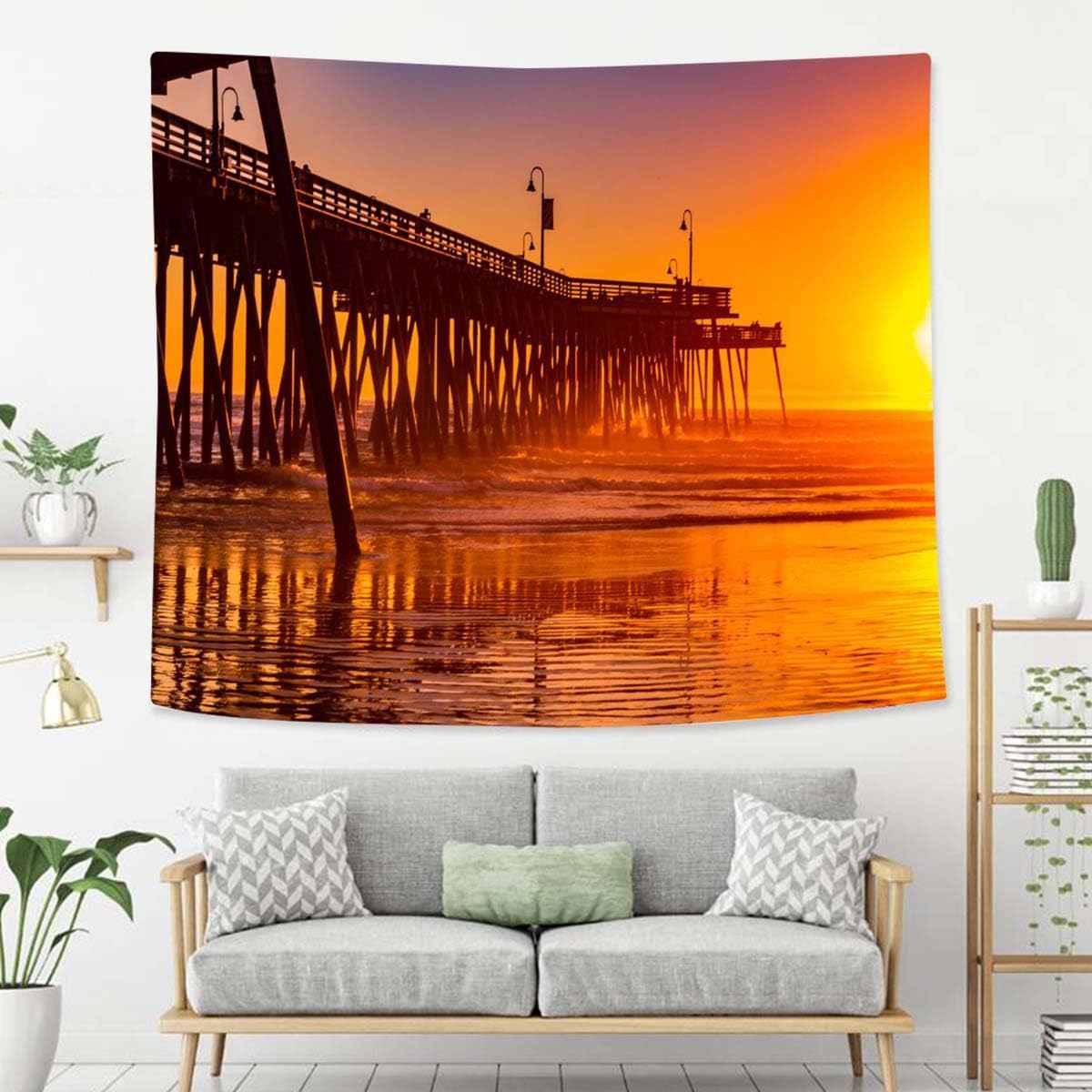 Sunset Tapestry For Bedroom Sunset Beach Colors Tapestries Wall Hanging For Living Room Dorm Office 60×40 In