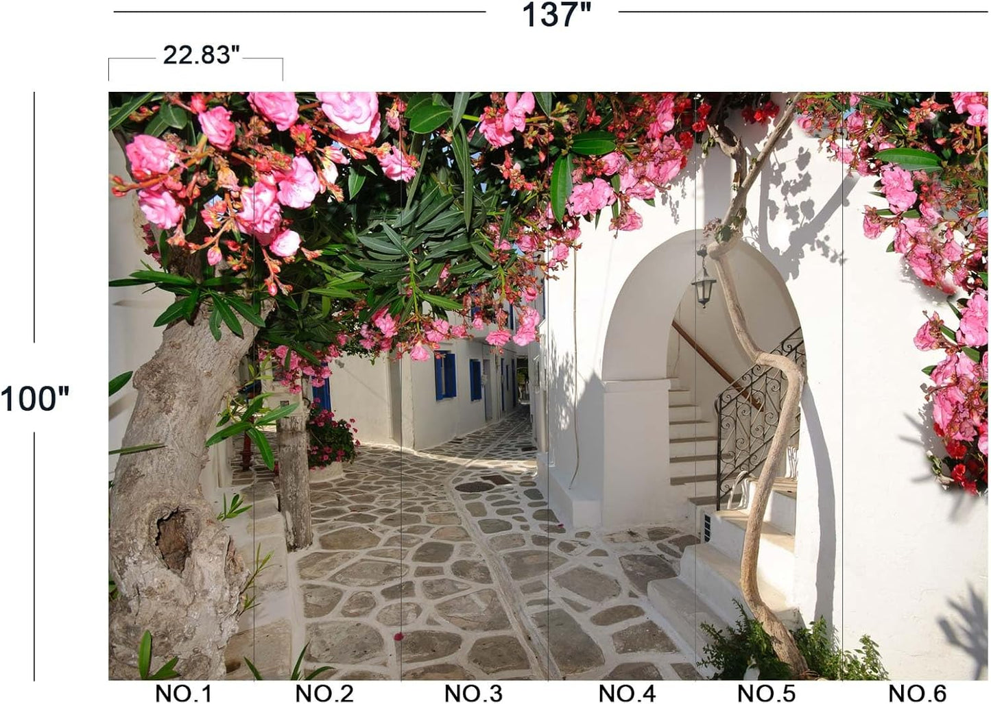 Traditional Backalleys of Amorgos Greece Wall Mural Wallpaper for Bedroom 137" x 100"