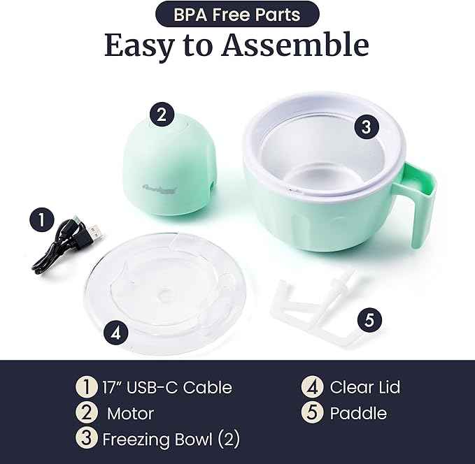 Americana Collection Elite Pint Perfect™ EIM1205M 1 Pint Ice Cream Maker Freezing Mug, Frozen Yogurt, Sorbet, Gelato Treat, Recipes, Mint