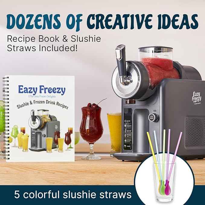 Slushie Machine for Home, No Ice Needed Professional Frozen Drink Maker & Soft-Serve Ice Cream Machine- 1.8 L Capacity Slushy Machine for Margaritas, Daiquiris, Juices, Cocktails, Frappes & More