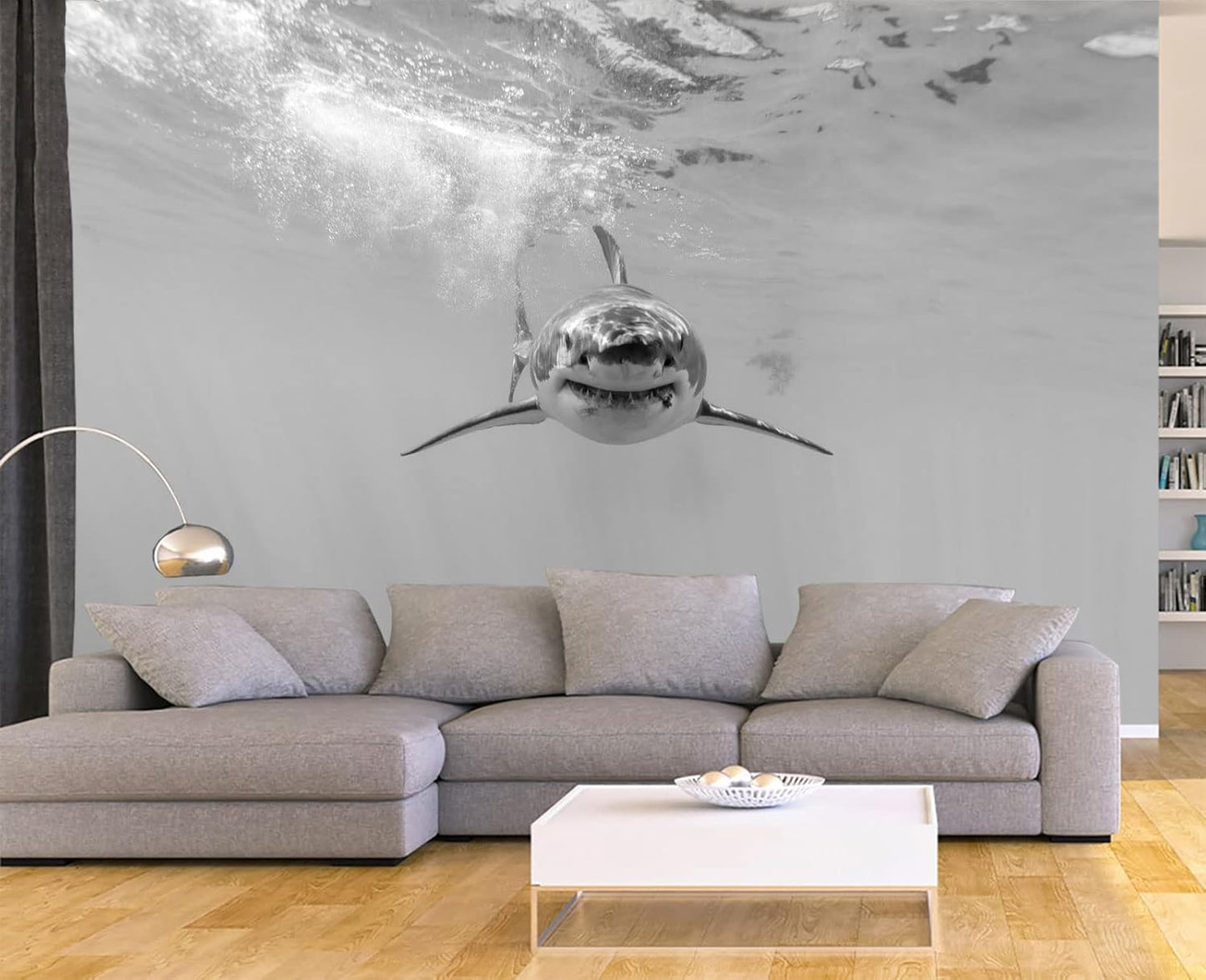 Shark Wall Mural Wallpaper for Bedroom 137" x 100"