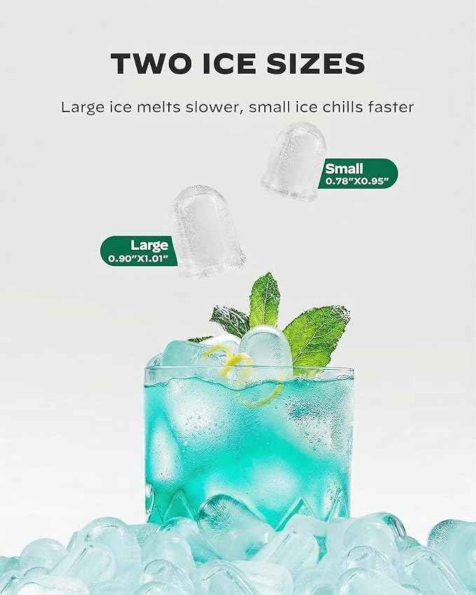 Silonn Countertop Ice Maker, 26 lbs/Day Fast Ice in 6 Mins, Compact Self-Cleaning Ice Machine for Home, Kitchen, Office & Parties, Black