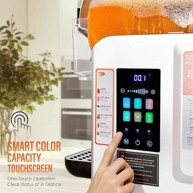 New Upgrade Smart 6 Presets Slushie Machine for Home & Soft Serve Ice Cream Machine, 68oz Color Touch Screen Slushy Machine for Home with 2/4/6H Smart Timer & Self-Cleaning, DIY Frozen Drink Maker