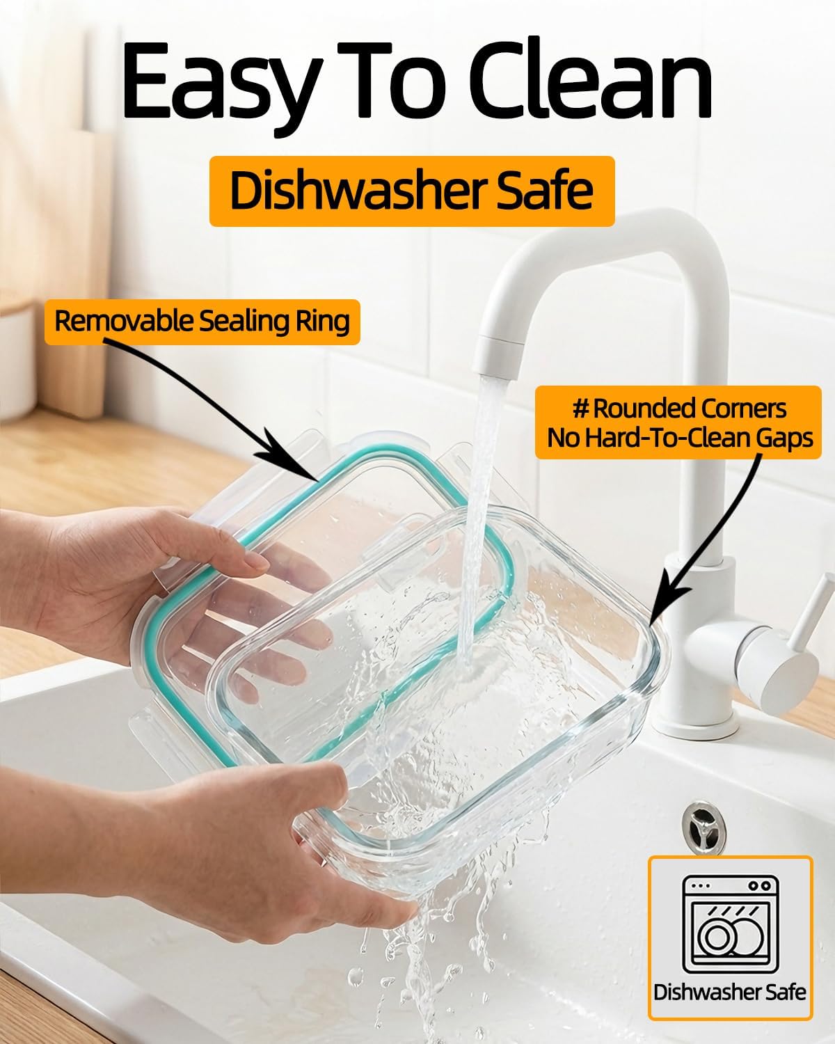 8 Pack Glass Meal Prep Containers with Lids, Glass Food Storage Containers with Airtight Vent Hole Lids, Lunch Containers Sets with lids Glass, Microwave Oven Freezer Dishwasher Safe