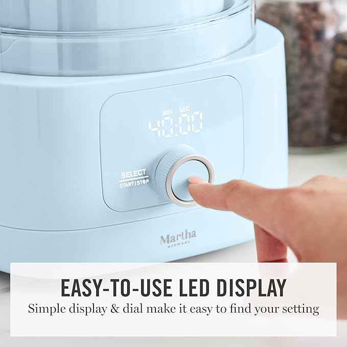 Martha Stewart Ice Cream Maker, 2 Quart Double-Insulated Freezer Bowl, Sorbet & Frozen Yogurt, Ready in 20 Minutes, Mix-Ins Chute, Easy to Clean, Sky Blue