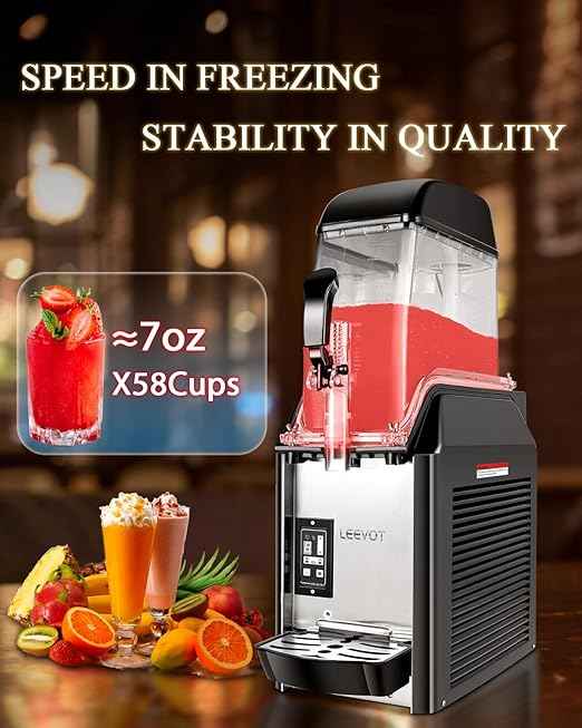 12L Slushie Machine Commercial, Single Tank Commercial Margarita Machine, 110V Stainless Steel Large Margarita Slushy Frozen Drink Machine, Slush Machine for Bars Home Restaurants Cafe Party