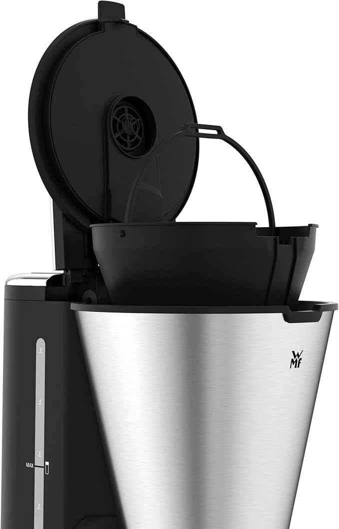 WMF KITCHENminis 0412260011 Aroma Filter Coffee Maker, Thermo-To-Go, Compact, Insulated Jug and Takeaway Mug, Cromargan High Quality, 760 W, Up to 5 Cups