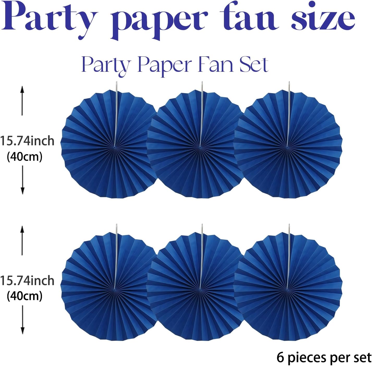 BARTHEW Blue Birthday Decorations,DIY Blue Paper Fans Hanging Decoration ,Party Decorations for Adults 16in, Royal Blue Birthday Decorations,Baby Shower Decorations 30 Color DIY Set (Navy Blue)