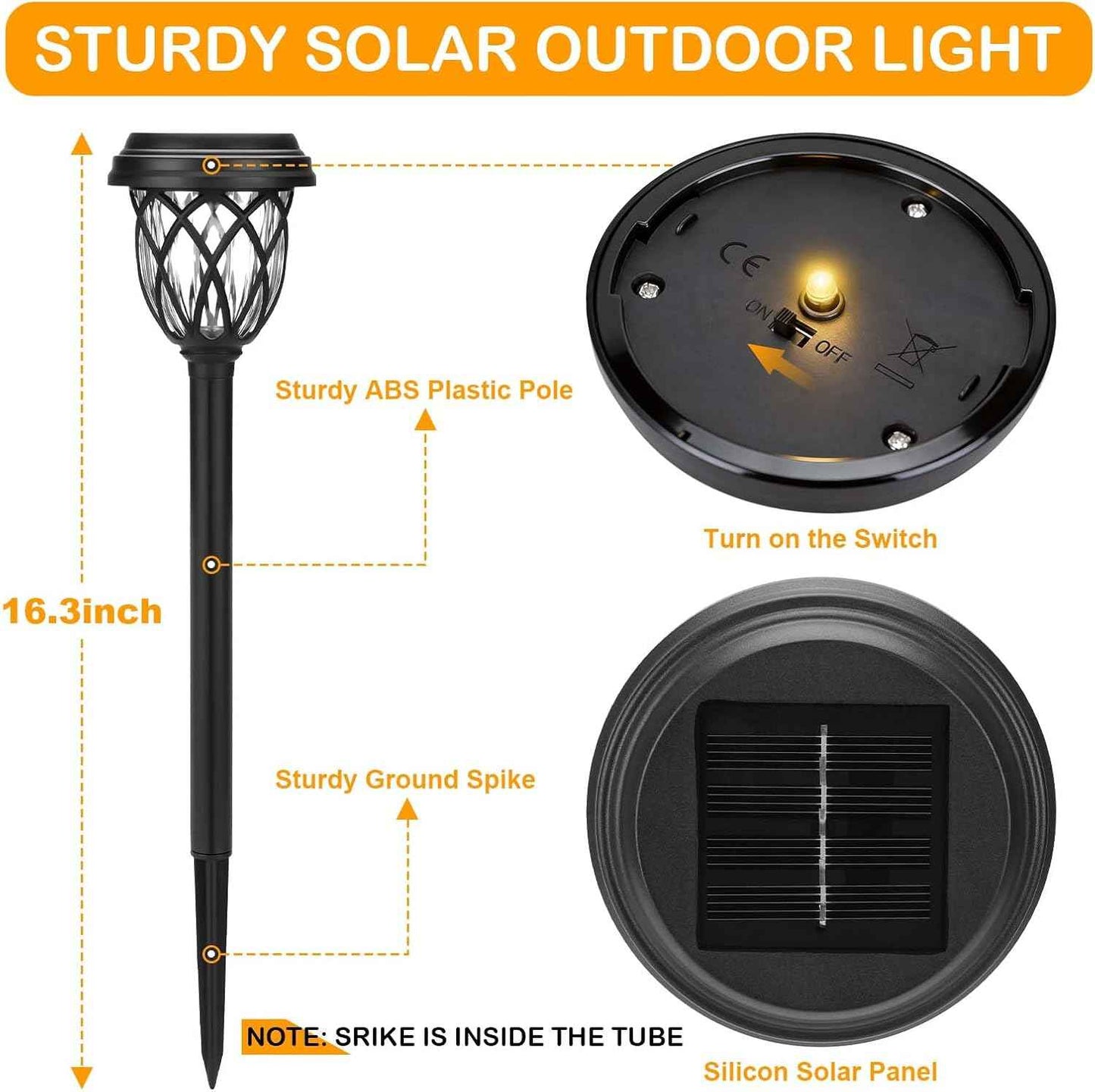 Solar Lights Outdoor 12 Pack Solar Garden Lights Waterproof IP65 Solar Landscape Lights Solar Pathway Lights for Patio, Yard, Driveway Decoration (Warm White