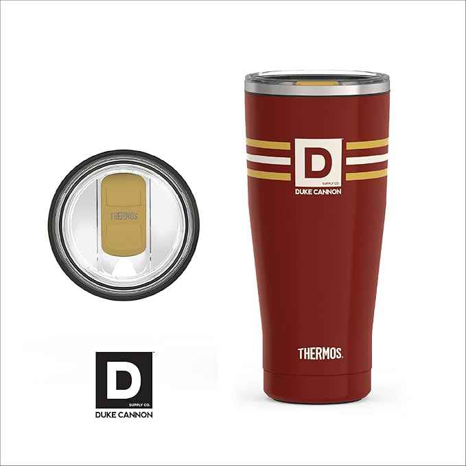 THERMOS, Stainless Steel Tumbler with Slide Lock, 18 Ounce, Vintage Stripe