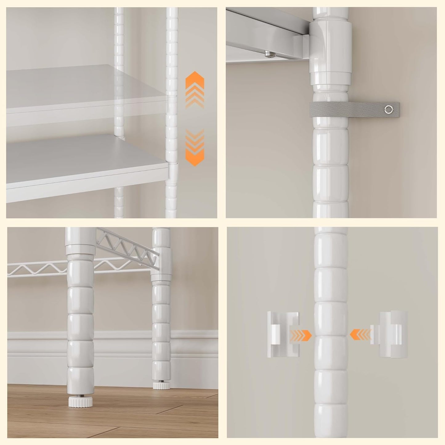 Heavy Duty 5-Tier Over-The-Washer Laundry Storage Shelf – Adjustable Height Organizer with Double-Layer Wood Shelves, 28" Space-Saving Rack for Laundry Room, White