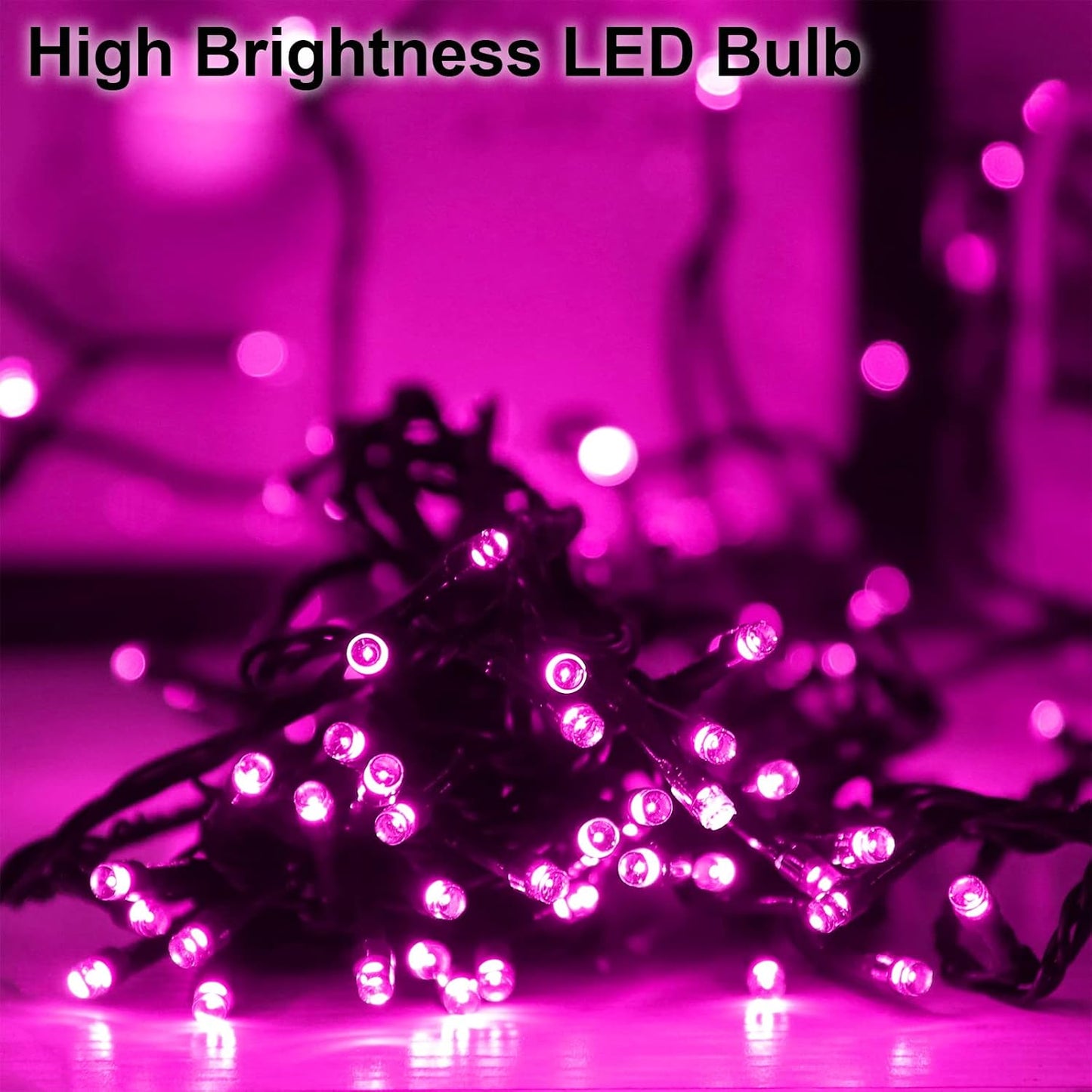 Valentines Day Solar Christmas String Lights Outdoor Pink 2 Pack 144ft 400LED Fairy Lights with 8 Modes, IP44 Waterproof Lights for Tree Garden Patio Wedding Party Yard Decor