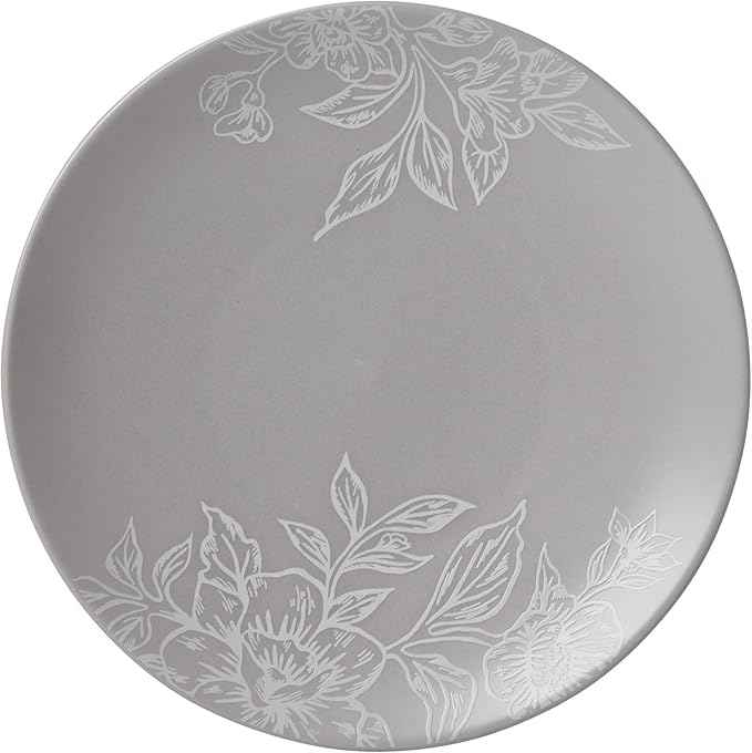 Oneida 897506 Roseto 12-Piece Dinnerware Set, Pumice, Grey