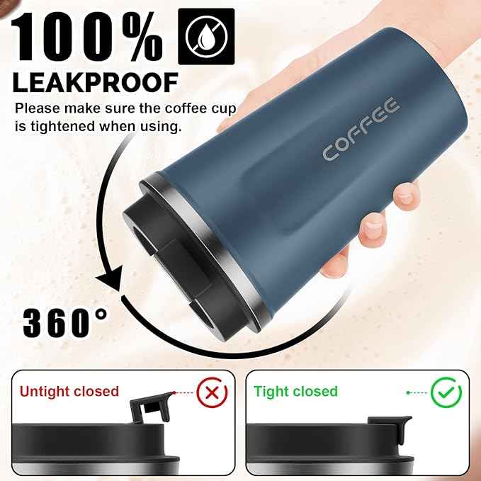 MOMSIV 17oz Travel Mug, Insulated Coffee Cup with Leakproof Lid, Vacuum Stainless Steel Double Walled Reusable Tumbler for Hot and Cold Water Coffee and Tea In Travel and Car