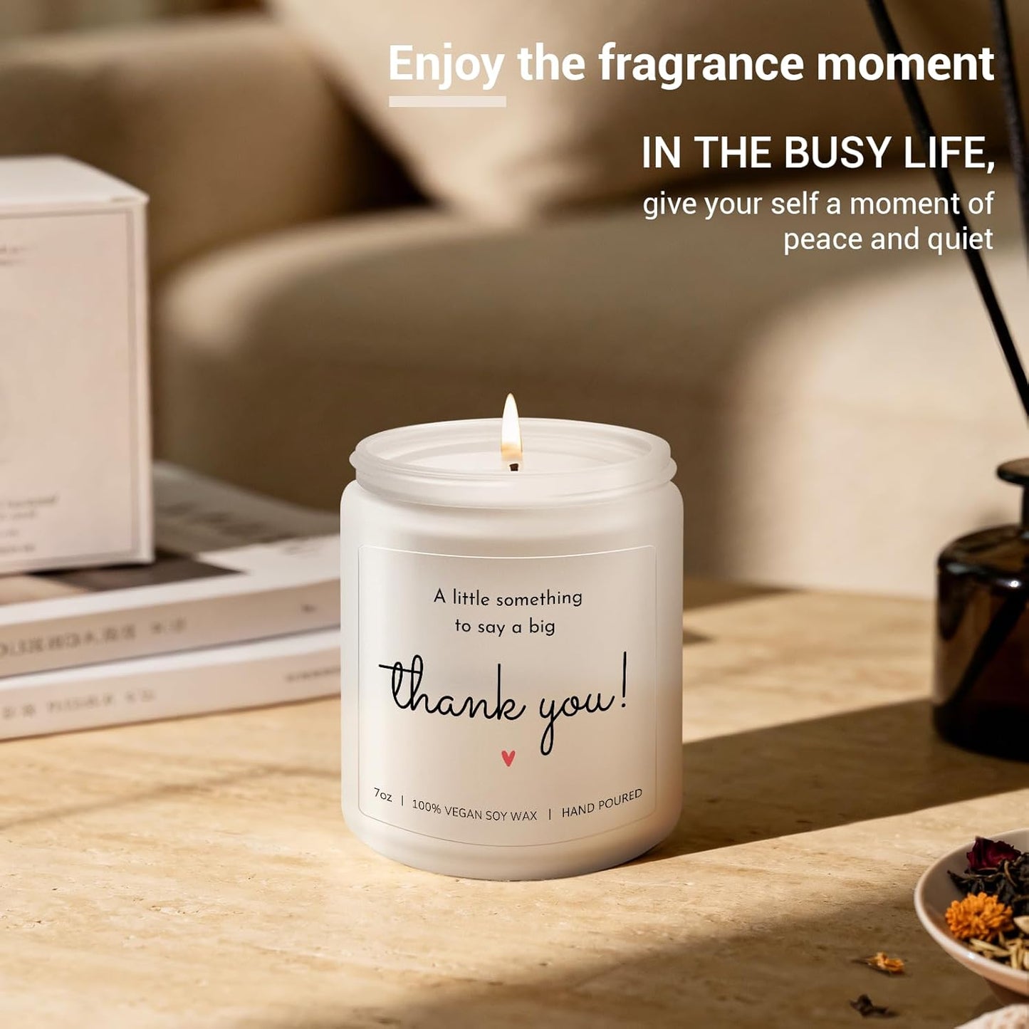 Thank You Gifts for Women, Men - Appreciation Gifts for Women, Thank You Candle, Hostess, Birthday Gift, Teacher, Coworkers, Friend, Nurse, Boss - Lavender Scented Candle