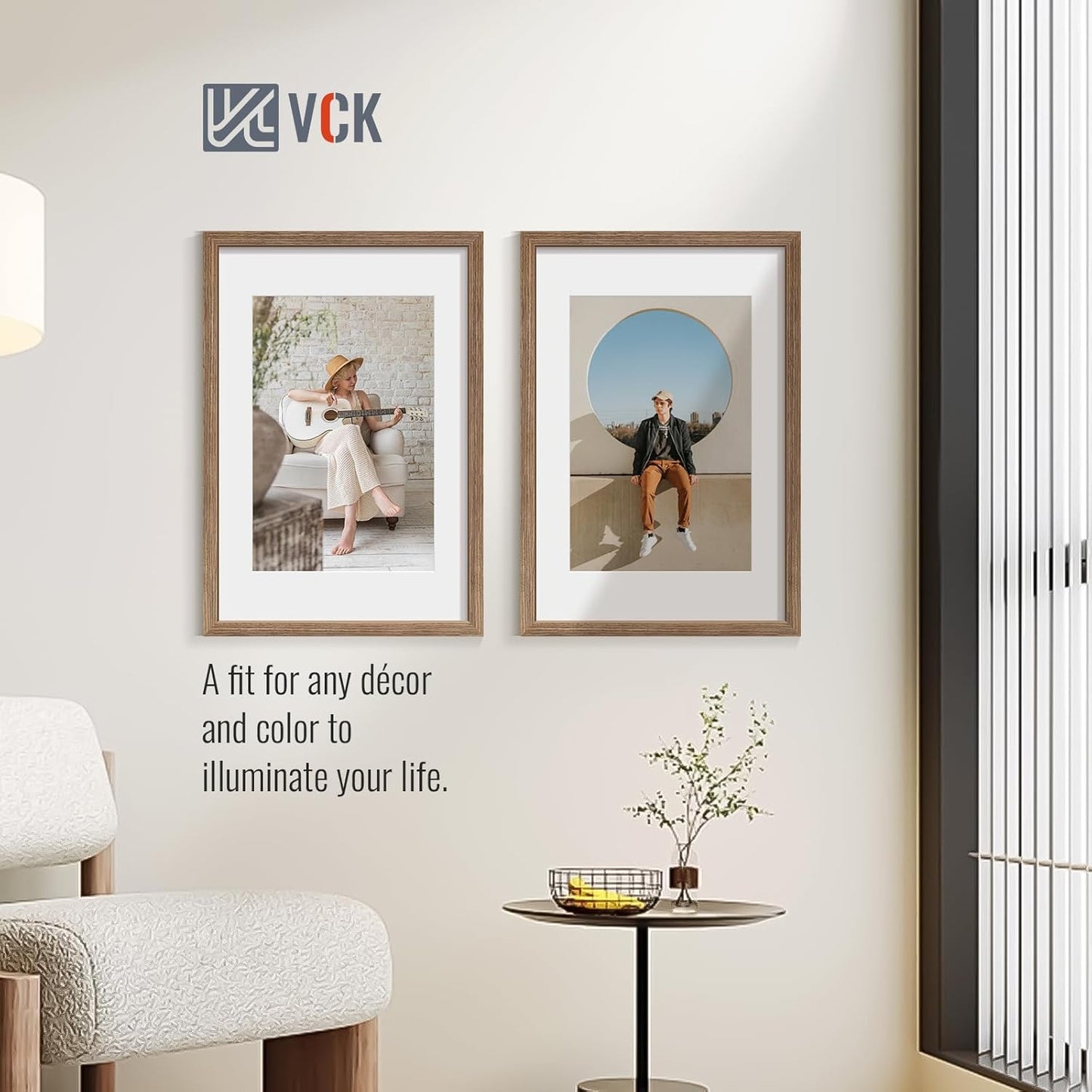 VCK 16x24 Poster Frame 2 Pack - Walnut, High-End Wood Picture Frames with Polished Plexiglass, Display 12x18 Photo with Mat or 16x24 without Mat, Art Gallery-Quality, Wall Hanging