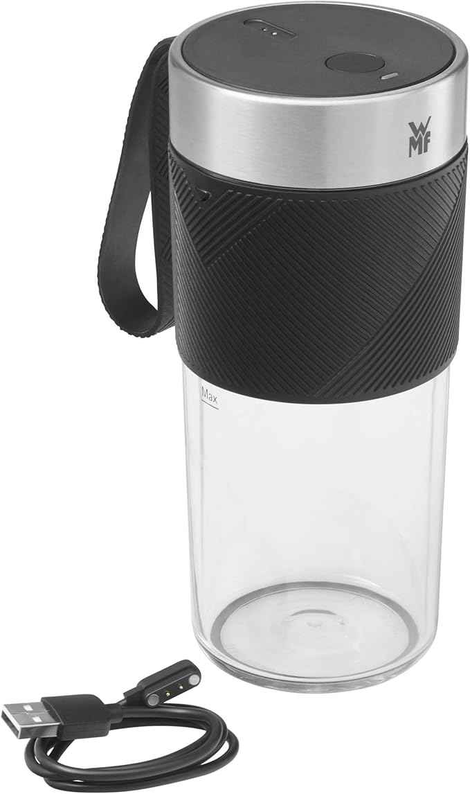 WMF Cromargan 300 ml Portable USB Rechargeable Mini Mixer, Smoothie Maker